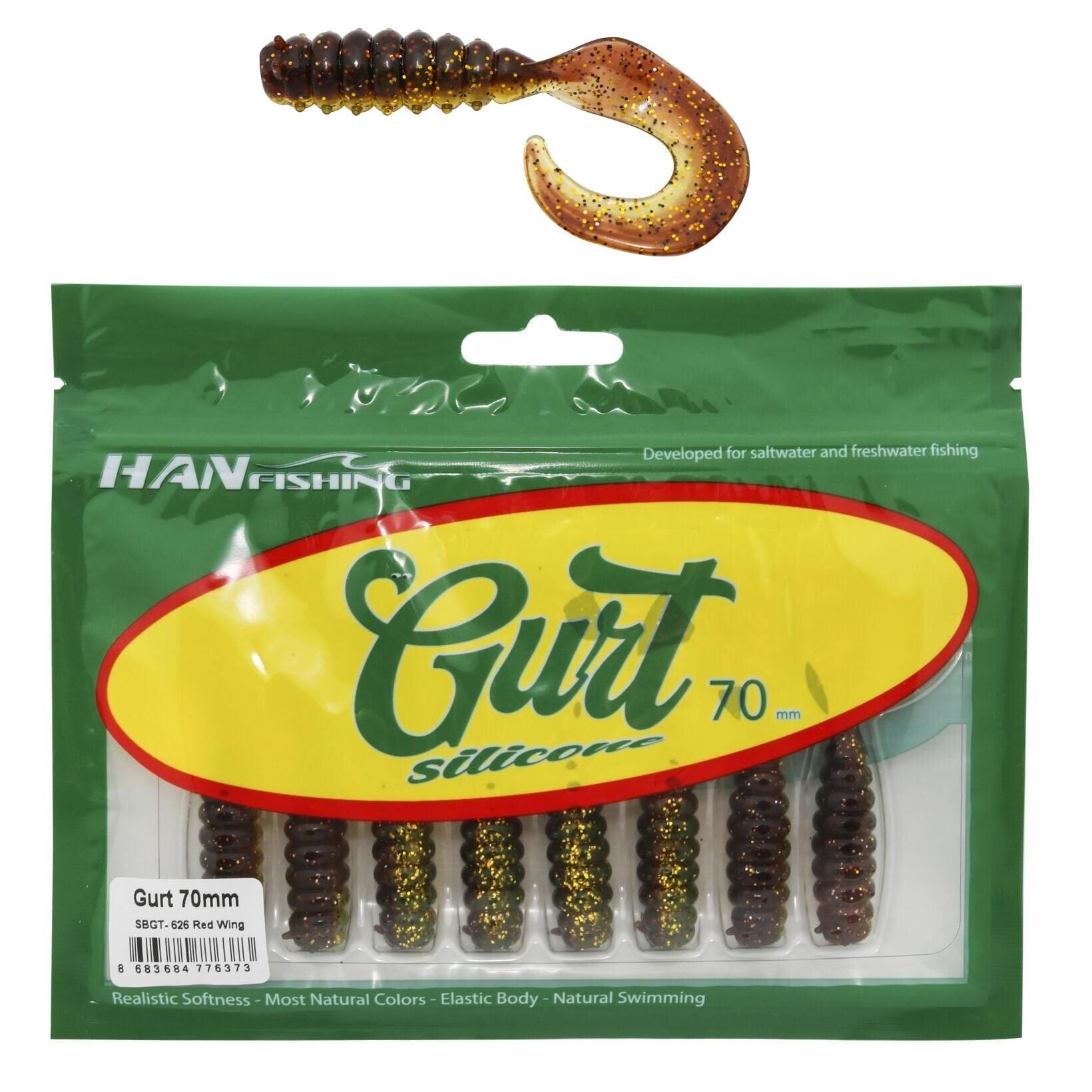 Hanfish Gurt 70 7cm Silikon Yem 8 Adet SBGT626 Red Wing