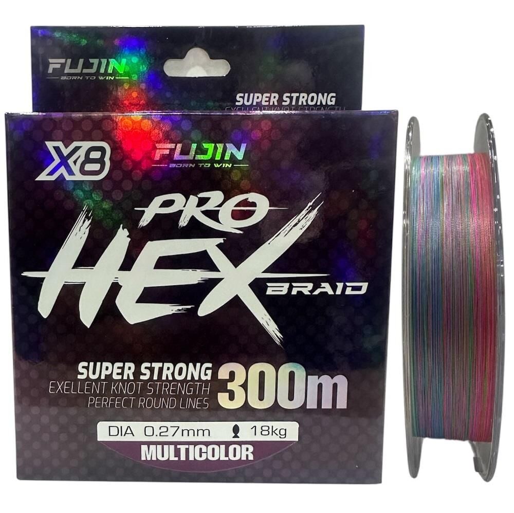 Fujin Pro Hex 8x 300mt 0.27mm Multi Color İp Örgü Misina