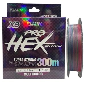 Fujin Pro Hex 8x 300mt 0.22mm Multi Color İp Örgü Misina
