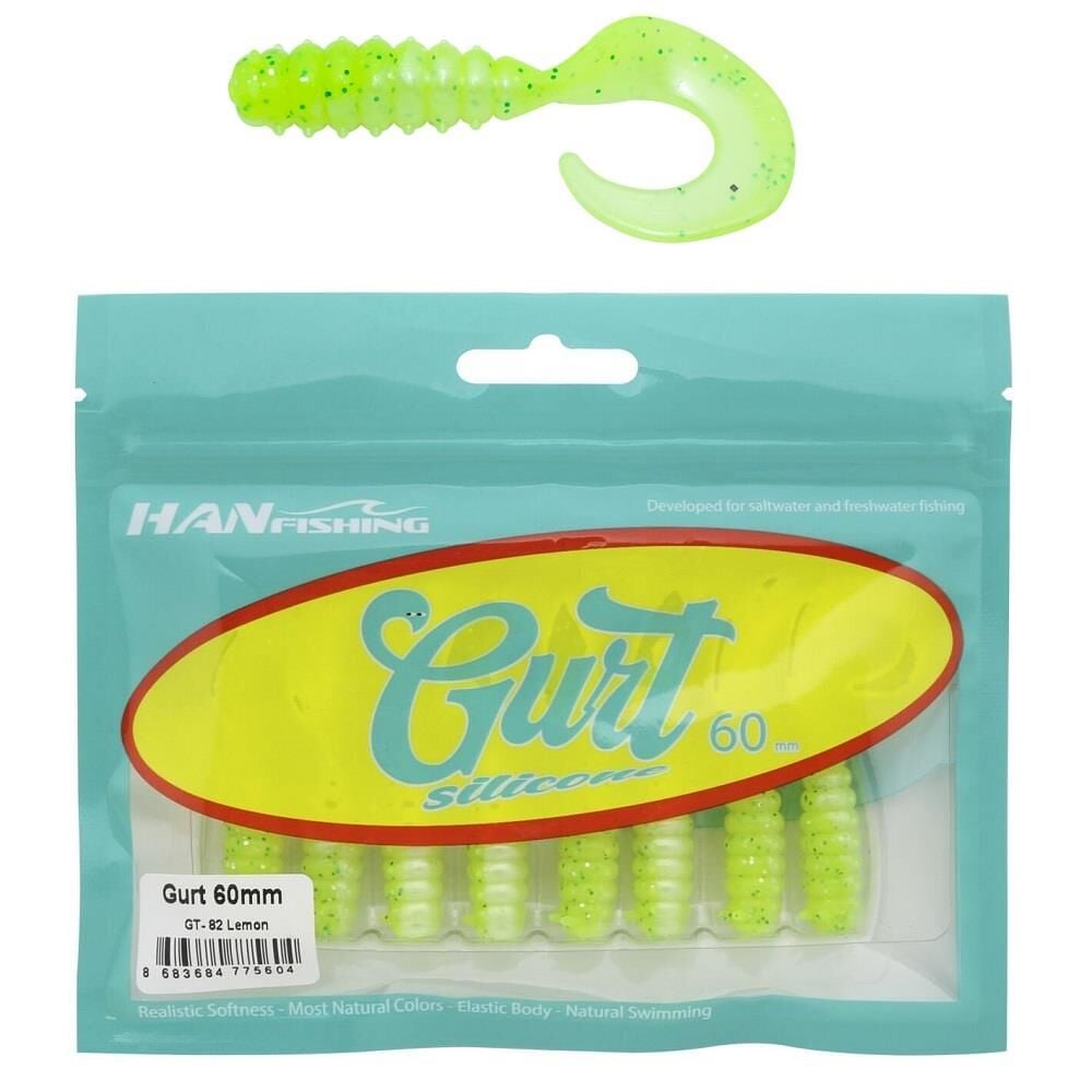 Hanfish Gurt 60 6cm Silikon Yem 8 Adet GT82 Lemon