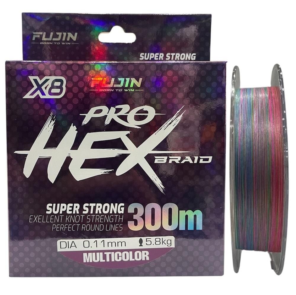 Fujin Pro Hex 8x 300mt 0.11mm Multi Color İp Örgü Misina