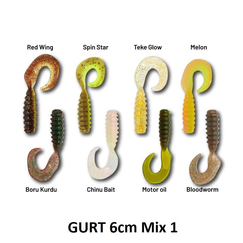 Hanfish Gurt 60 6cm Silikon Yem 8 Adet Mix 1
