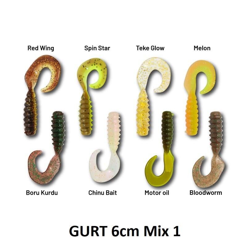 Hanfish Gurt 60 6cm Silikon Yem 8 Adet Mix 1