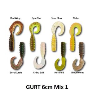 Hanfish Gurt 60 6cm Silikon Yem 8 Adet Mix 1