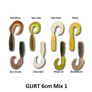 Hanfish Gurt 60 6cm Silikon Yem 8 Adet Mix 1