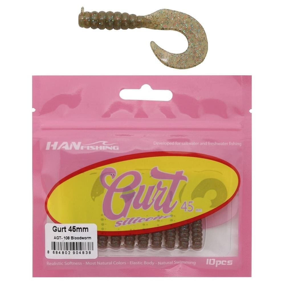 Hanfish Gurt 45 4.5cm LRF Silikon Yem 10 Adet AGT108 Bloodworm
