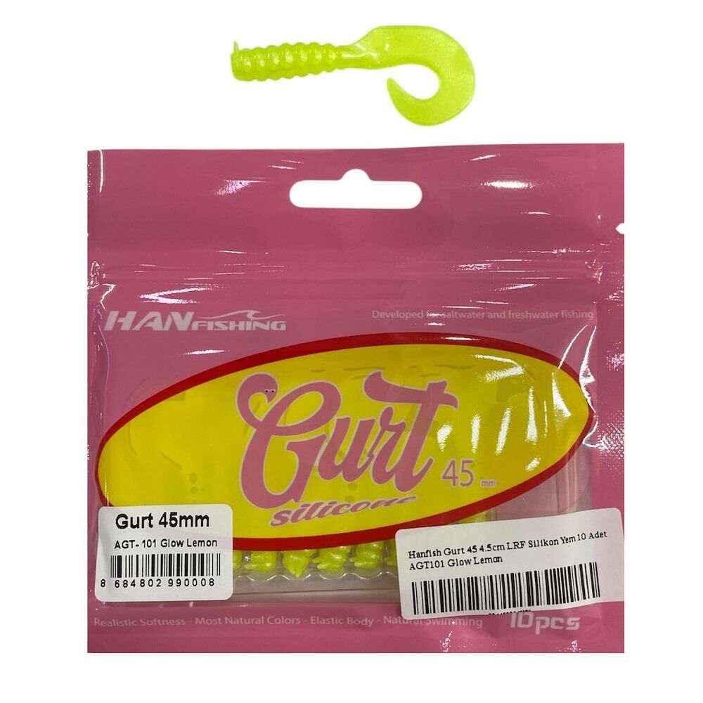 Hanfish Gurt 45 4.5cm LRF Silikon Yem 10 Adet AGT101 Glow Lemon