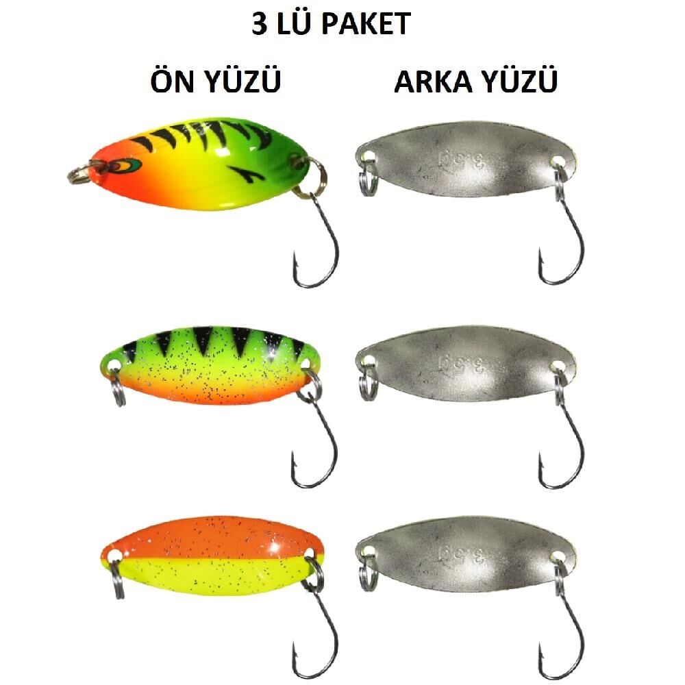 Ryuji 3RD Spoon 4.5gr 3.5cm 3 lü Alabalık Kaşık Set