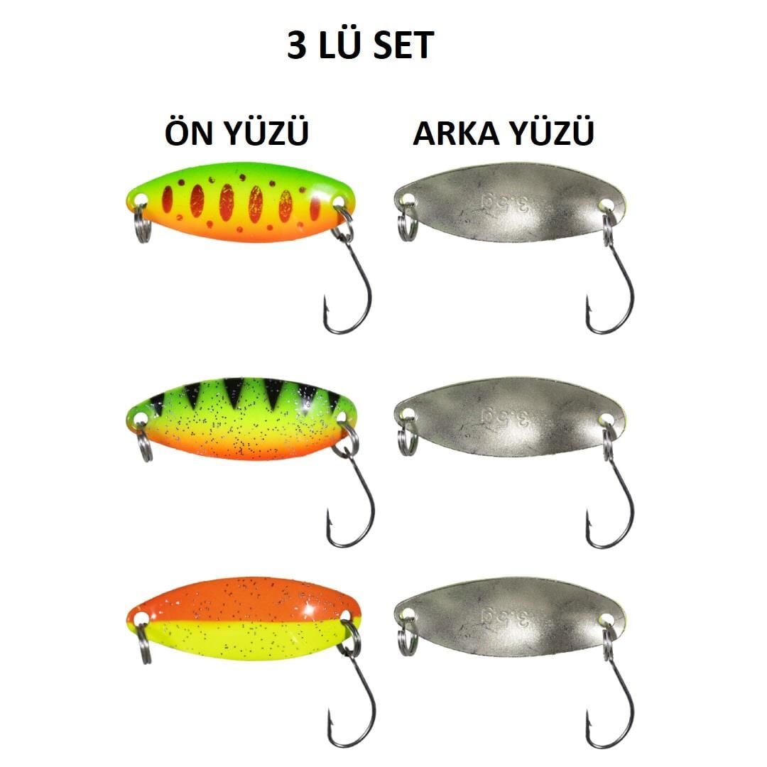 Ryuji 3RD Spoon 3.5gr 3.5cm 3 lü Alabalık Kaşık Set