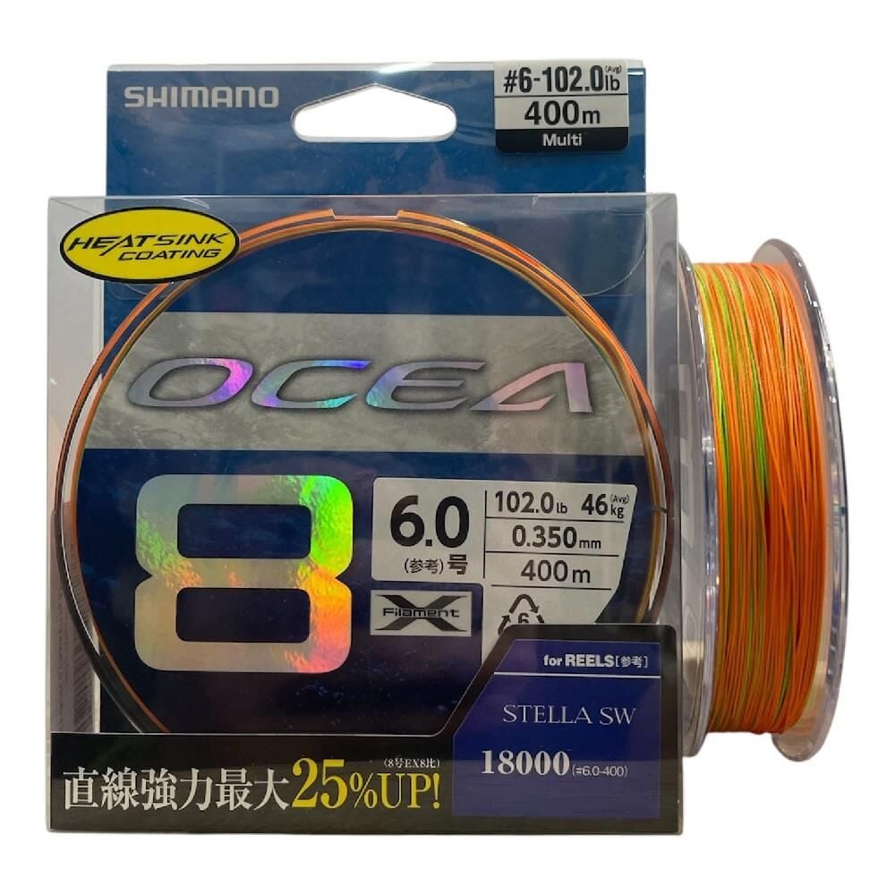 Shimano Ocea 8 Braid 400mt 0.35mm 6.0PE 46kg İp Örgü Misina Multi Color
