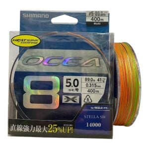 Shimano Ocea 8 Braid 400mt 0.315mm 5.0PE 41kg İp Örgü Misina Multi Color