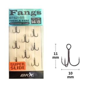 BKK Fangs-21 SS No:14 Üçlü Olta İğnesi 8 Adet