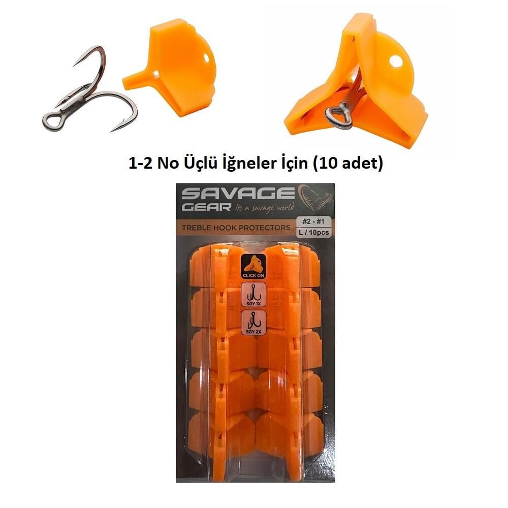 Savage Gear Treble Hook Protectors L 1-2 Arası Üçlü İğneler İçin (10 adet)
