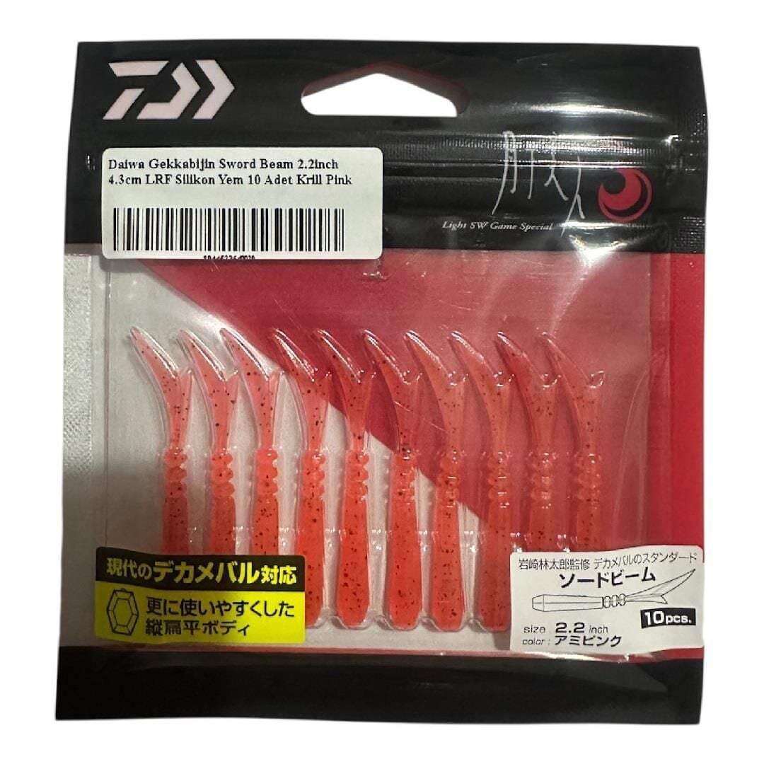 Daiwa Gekkabijin Sword Beam 2.2inch 4.3cm LRF Silikon Yem 10 Adet Krill Pink