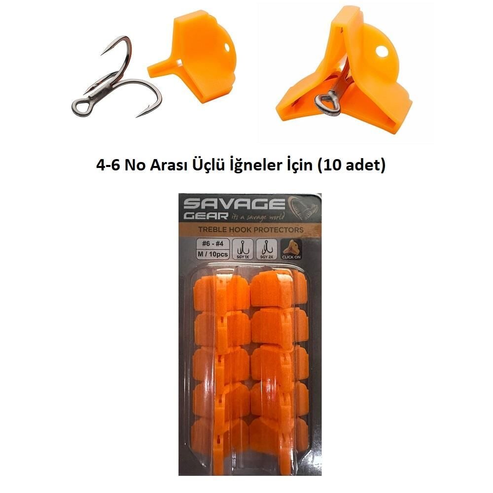 Savage Gear Treble Hook Protectors M 4-6 Arası Üçlü İğneler İçin (10 adet)