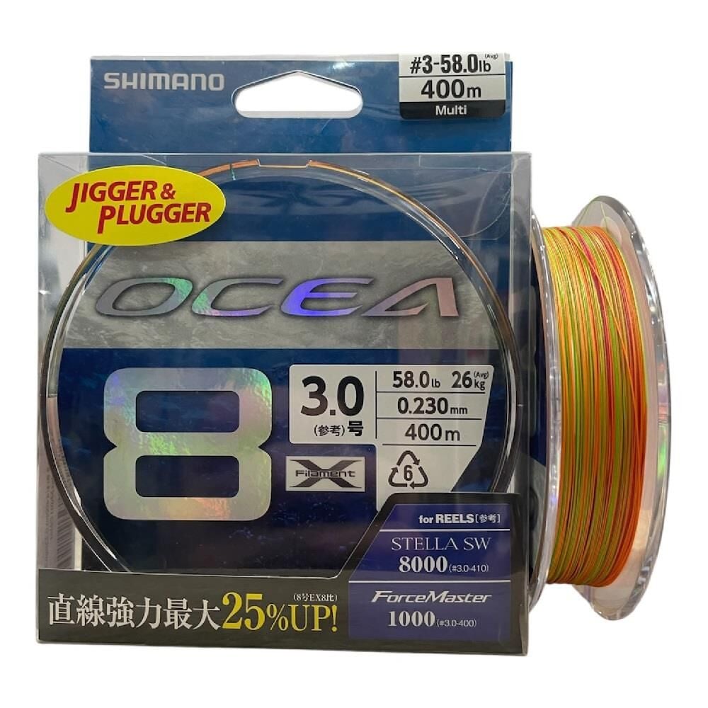 Shimano Ocea 8 Braid 400mt 0.23mm 3.0PE 26kg İp Örgü Misina Multi Color