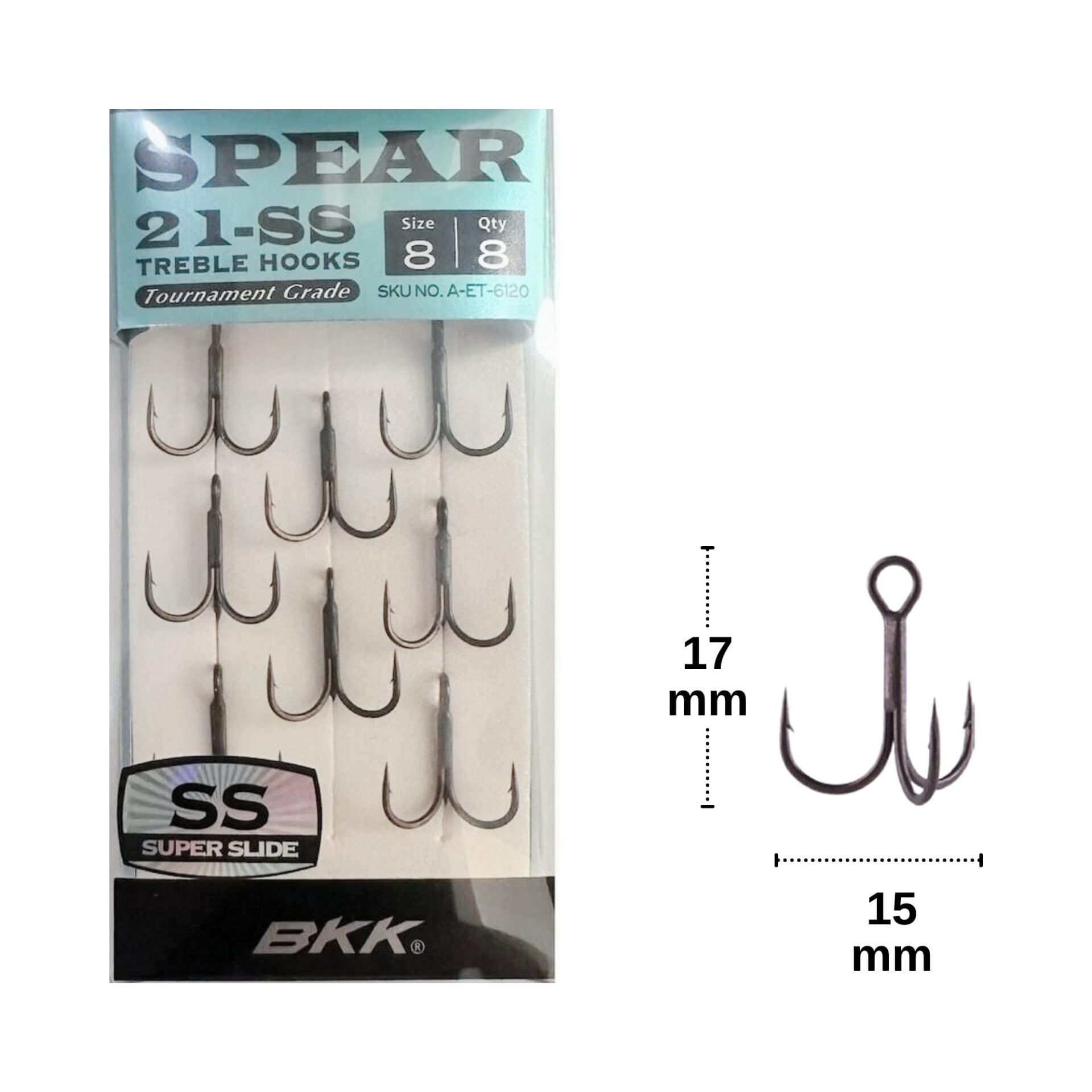 BKK Spear-21 SS No:8 Üçlü Olta İğnesi 8 Adet