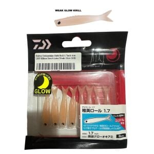 Daiwa Gekkabijin Chibi Roll 1.7inch 4cm LRF Silikon Yem 8 Adet Weak Glow Krill