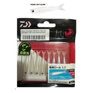Daiwa Gekkabijin Chibi Roll 1.7inch 4cm LRF Silikon Yem 8 Adet Pearl Dot Glow