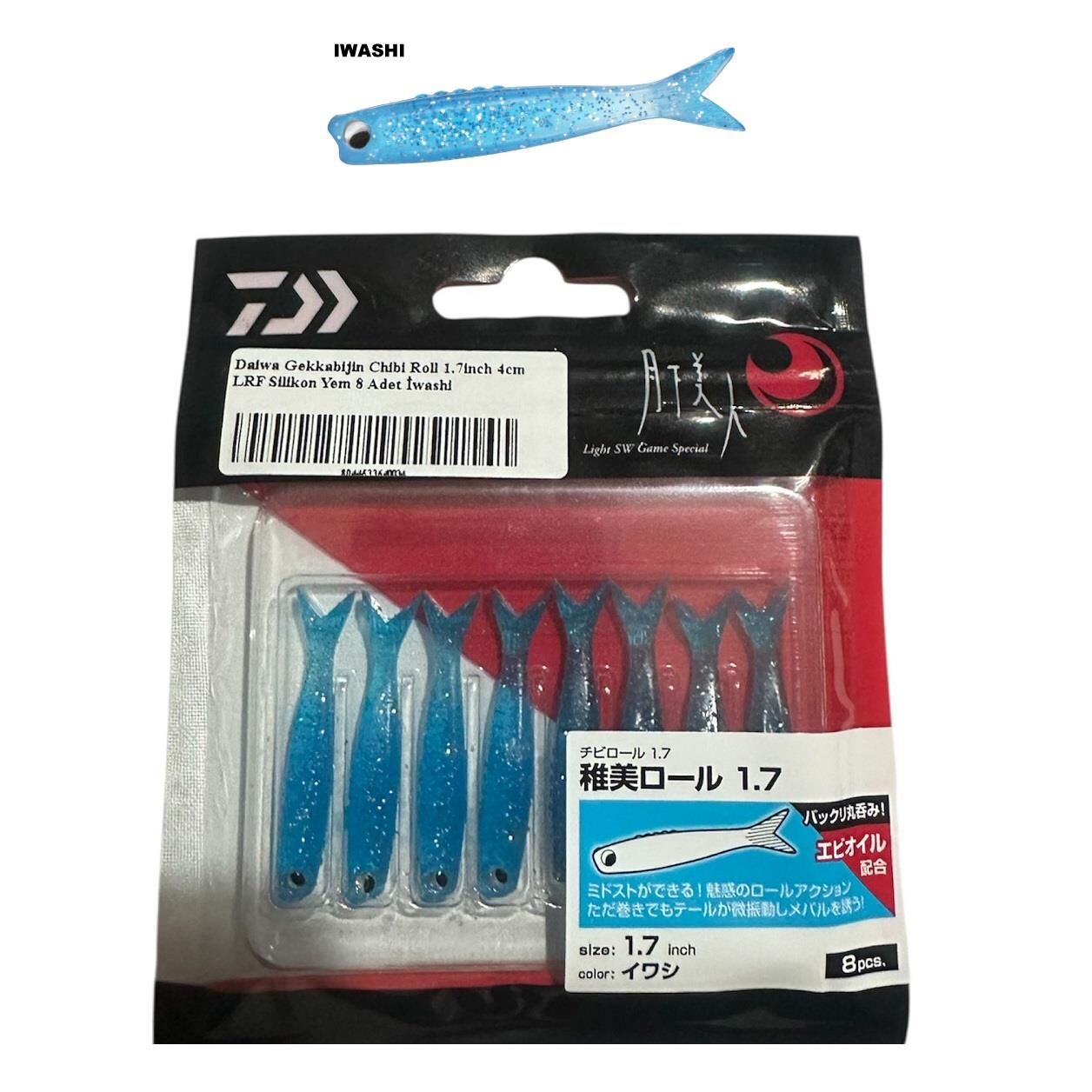 Daiwa Gekkabijin Chibi Roll 1.7inch 4cm LRF Silikon Yem 8 Adet İwashi