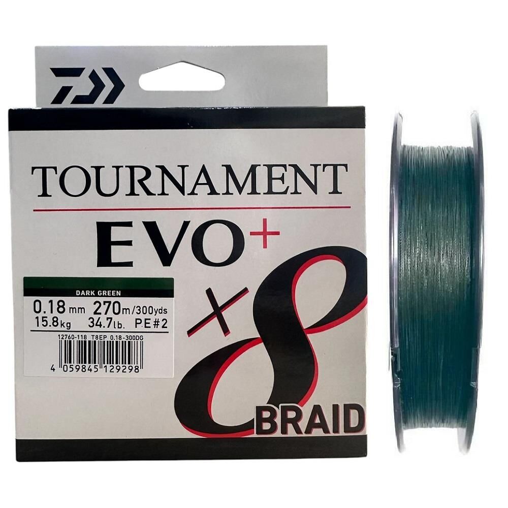 Daiwa Tournament EVO+ 270m 0.18mm 8X Dark Green İp Misina