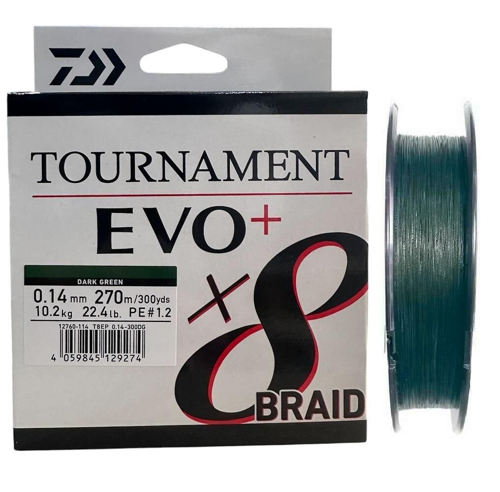 Daiwa Tournament EVO+ 270m 0.14mm 8X Dark Green İp Misina