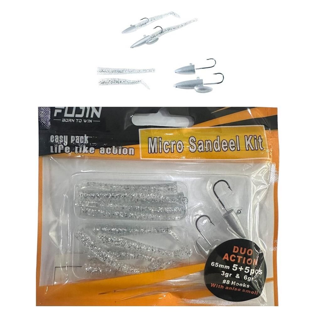 Fujin Micro Sandeel Kit LRF Silikon 12 Parça Grey