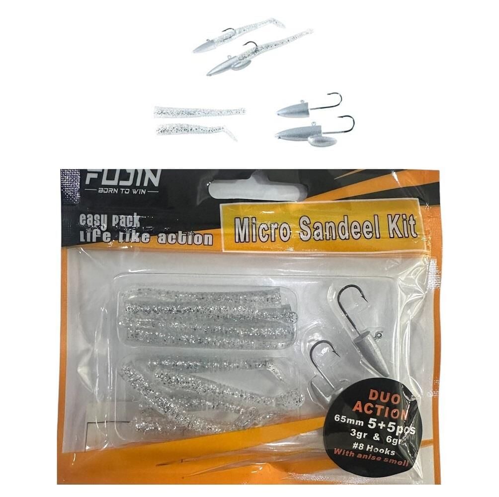 Fujin Micro Sandeel Kit LRF Silikon 12 Parça Grey
