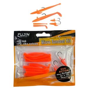 Fujin Micro Sandeel Kit LRF Silikon 12 Parça Fluorescent Orange