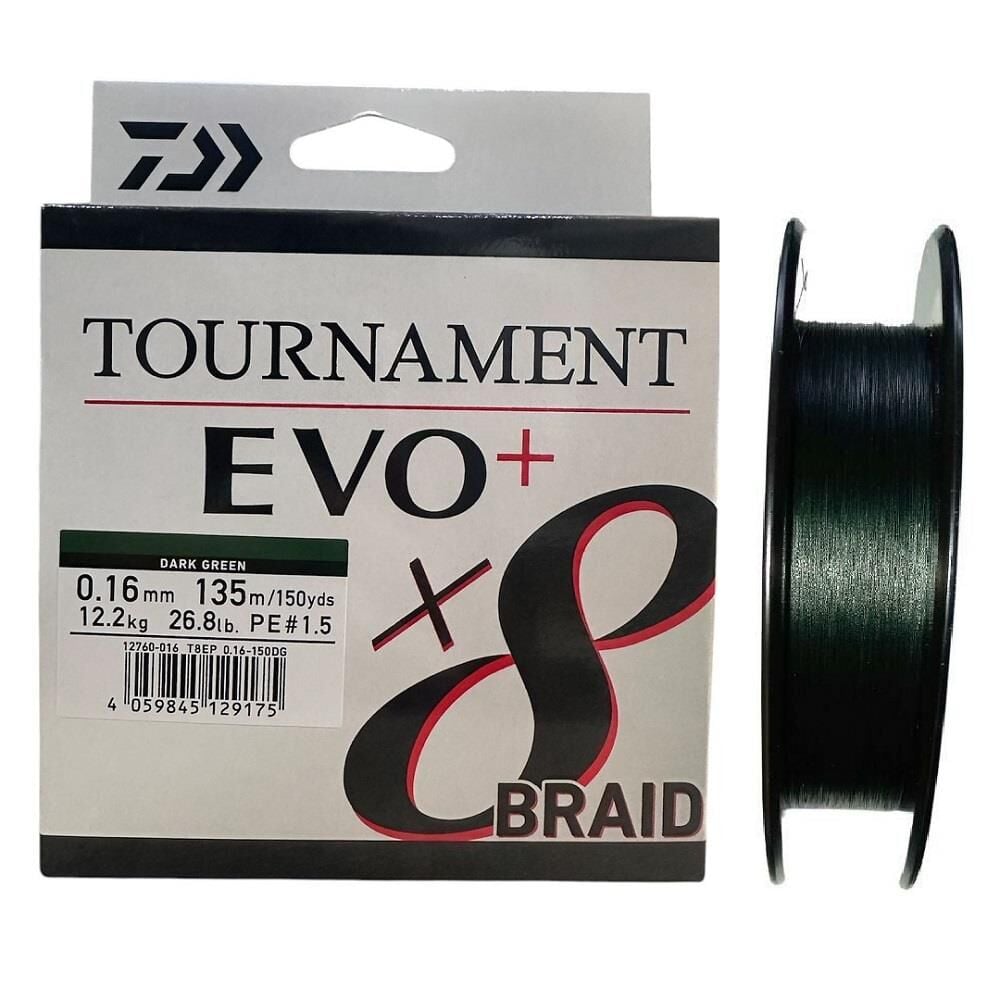 Daiwa Tournament EVO+ 135m 0.16mm 8X Dark Green İp Misina
