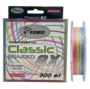 Kendo Classic 8X 300mt 0.25mm 17kg Örgü İp Misina Multi Color