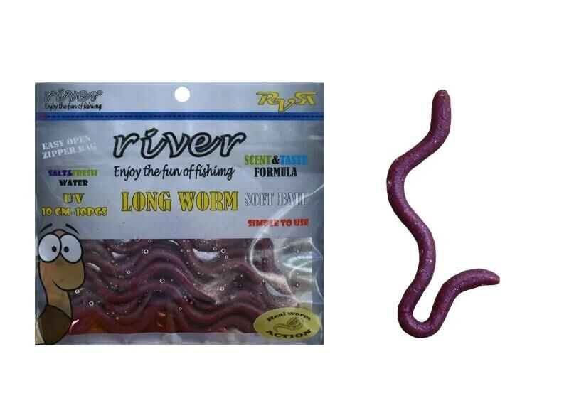 River Long Worm 10cm Bloodey Kokulu Silikon Solucan 10 Adet