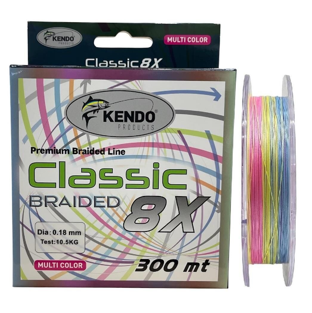 Kendo Classic 8X 300mt 0.18mm 10.5kg Örgü İp Misina Multi Color