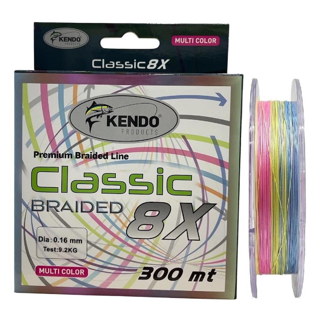 Kendo Classic 8X 300mt 0.16mm 9.2kg Örgü İp Misina Multi Color