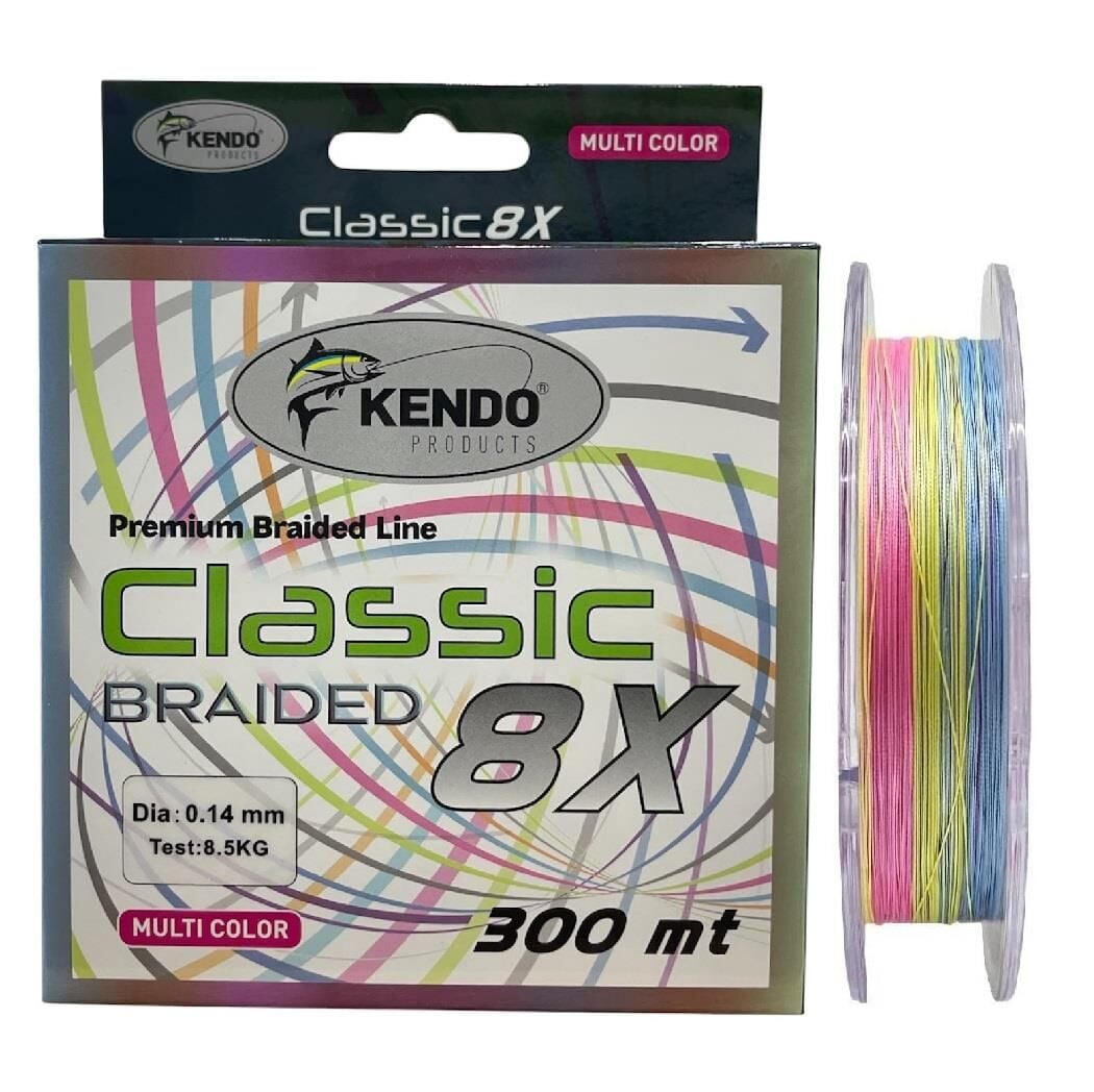 Kendo Classic 8X 300mt 0.14mm 8.5kg Örgü İp Misina Multi Color