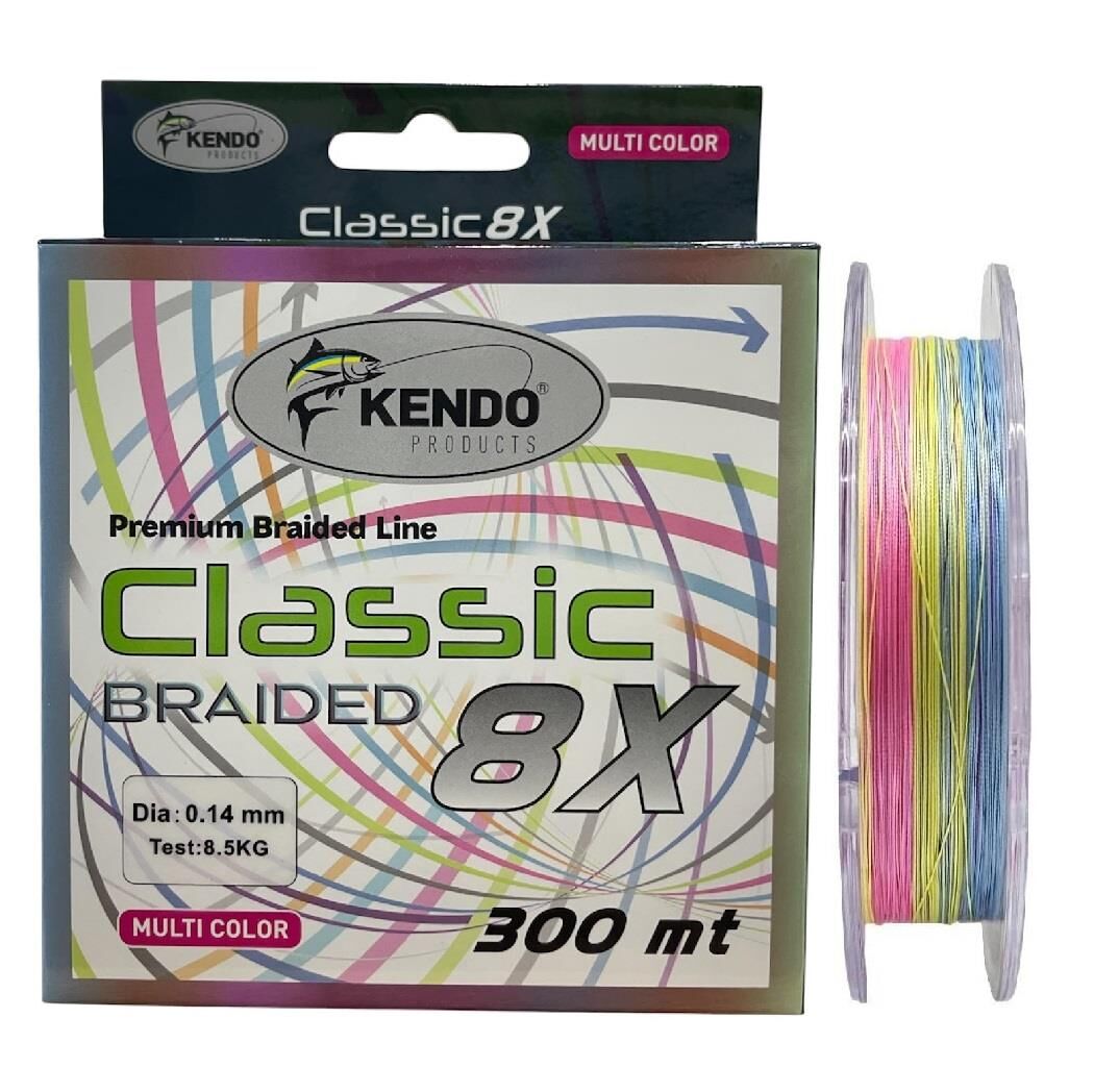 Kendo Classic 8X 300mt 0.14mm 8.5kg Örgü İp Misina Multi Color