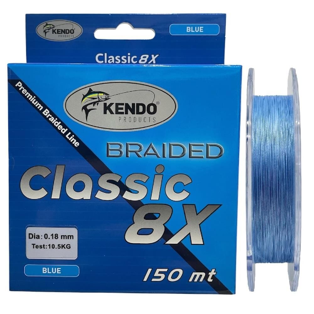 Kendo Classic 8X 150mt 0.18mm 10.5kg Örgü İp Misina Blue