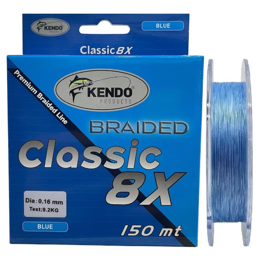 Kendo Classic 8X 150mt 0.16mm 9.2kg Örgü İp Misina Blue