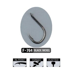 Sasame F-764 No:1 İseama Black Nikel Olta İğnesi 8 Adet