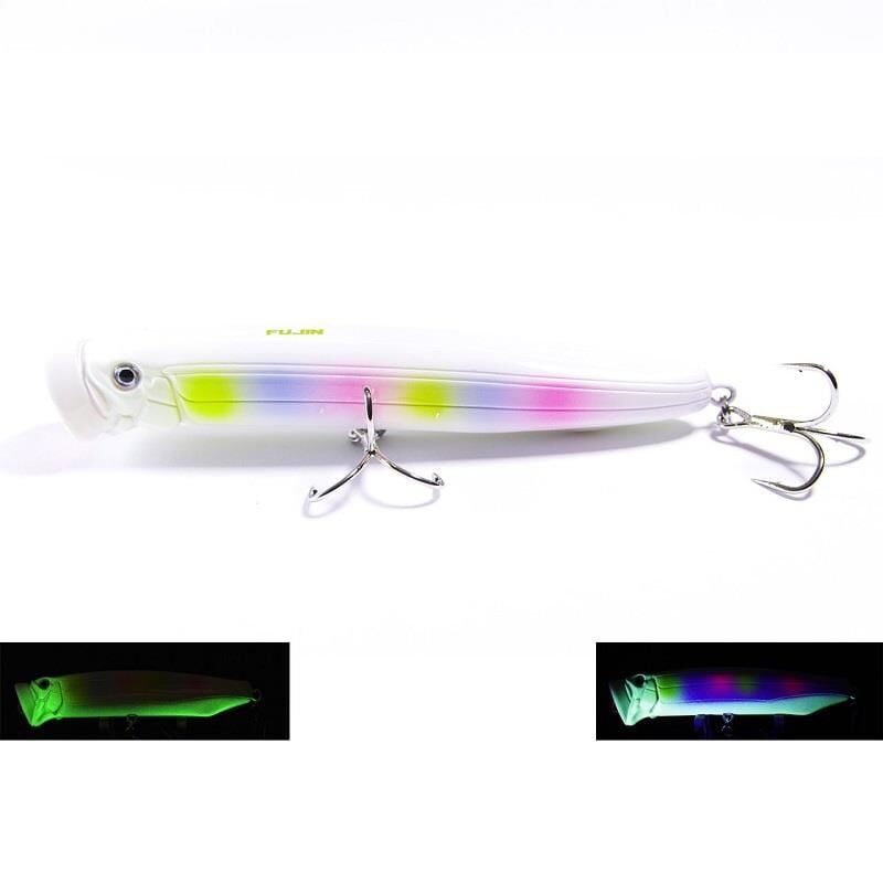 Fujin Salt Popper 12cm 30gr Su Üstü Maket Balık 018 Pearl Rainbow Glow