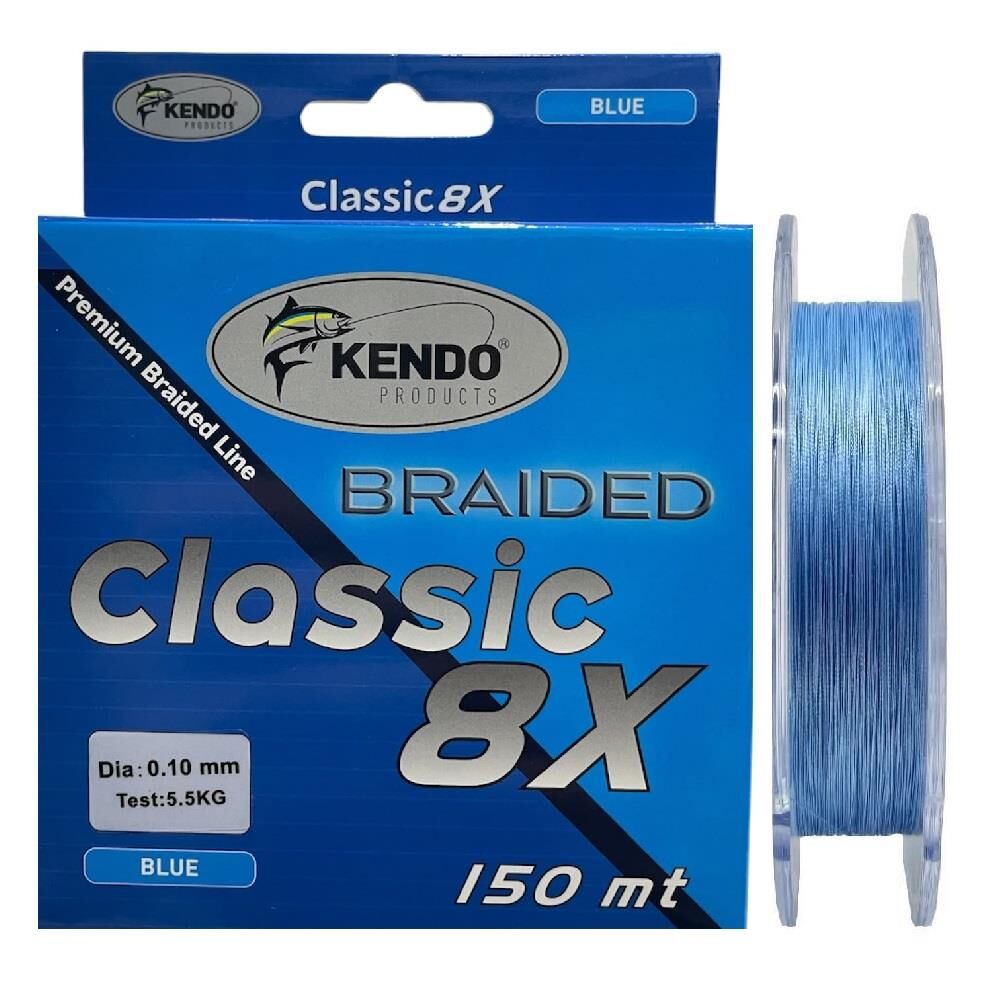 Kendo Classic 8X 150mt 0.10mm 5.5kg Örgü İp Misina Blue