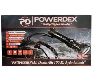 Powerdex PD-7900 Şarjlı Su Altı Dalış El Feneri 10W 2000 Lümen