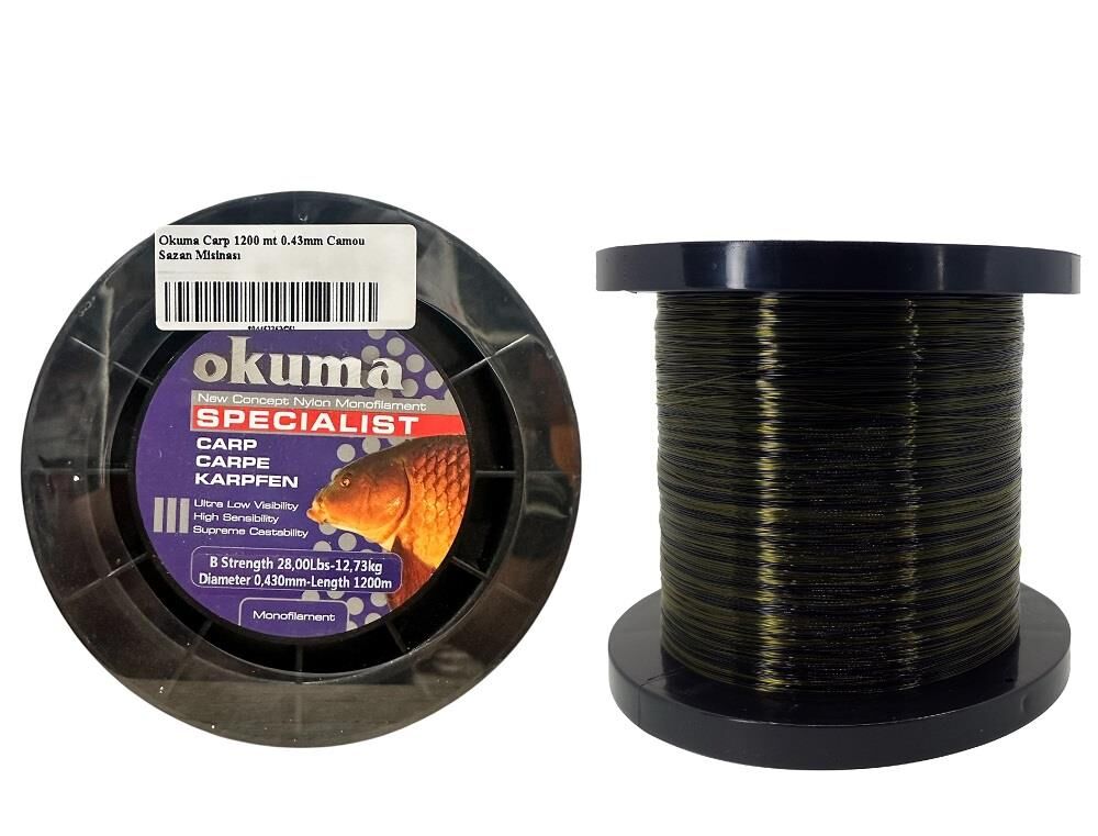 Okuma Carp 1200 mt 0.43mm Camou Sazan Misinası
