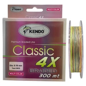 Kendo Classic 4X 300mt 0.18mm 9kg Örgü İp Misina Multi Color