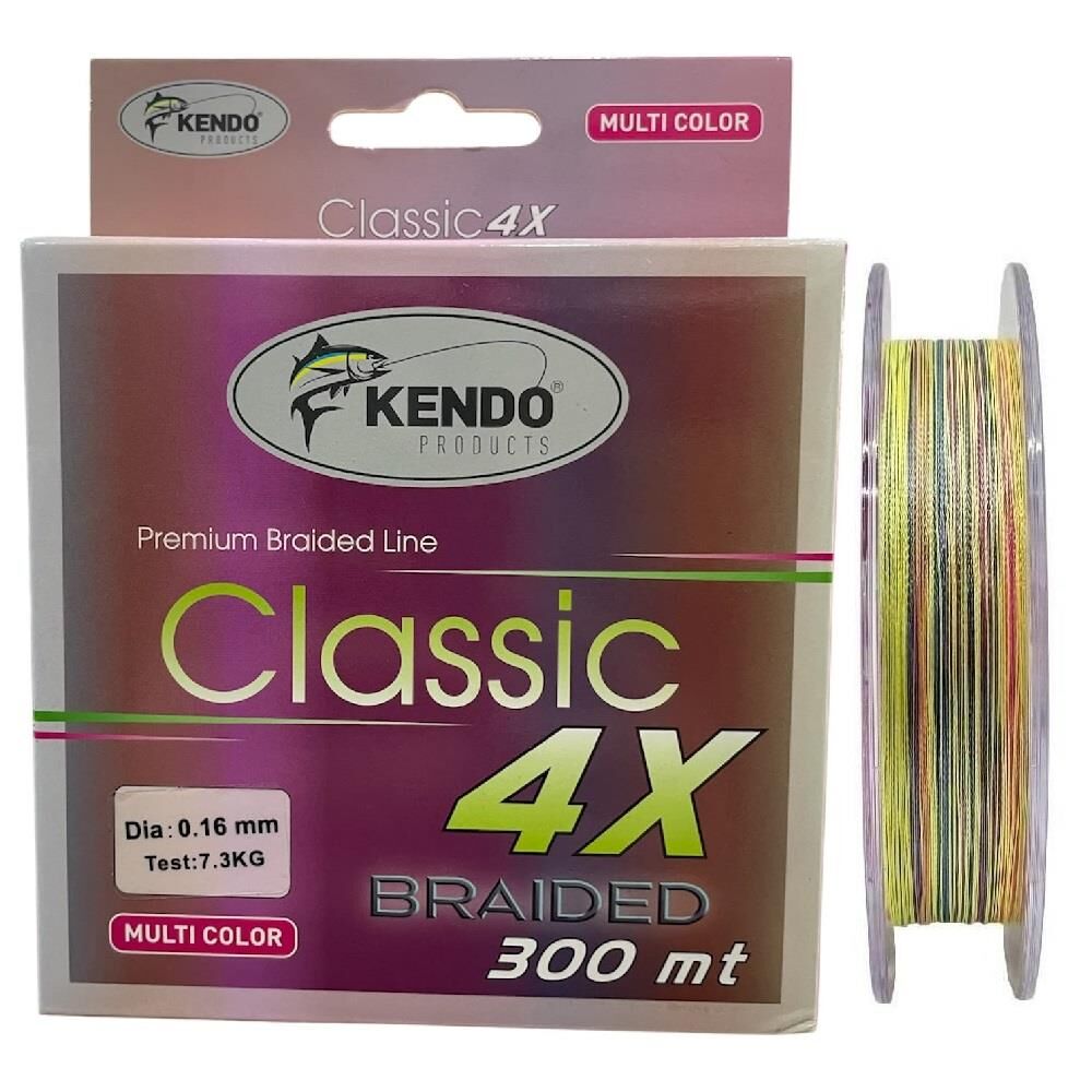 Kendo Classic 4X 300mt 0.16mm 7.3kg Örgü İp Misina Multi Color