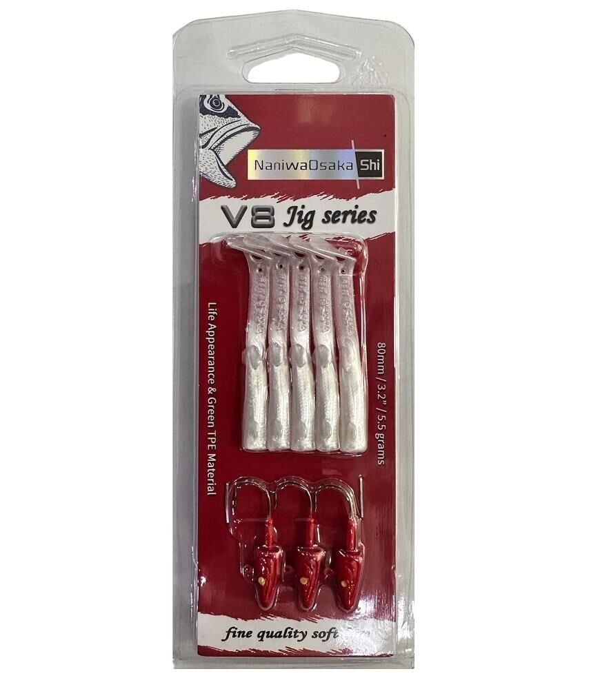 NaniwaOsakaShi V8 Jig Series 8cm 5.5gr Silikon Yem (3+5) Red Head