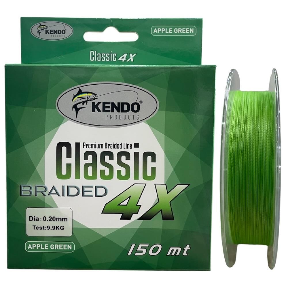 Kendo Classic 4X 150mt 0.20mm 9.9kg Örgü İp Misina Apple Green