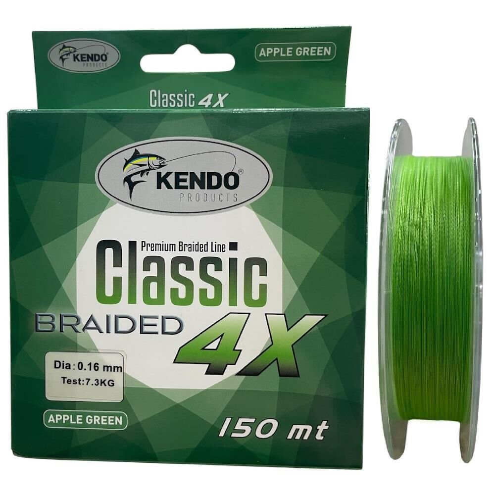 Kendo Classic 4X 150mt 0.16mm 7.3kg Örgü İp Misina Apple Green