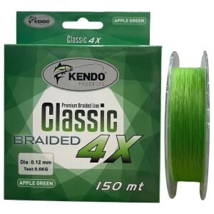 Kendo Classic 4X 150mt 0.12mm 5.6kg Örgü İp Misina Apple Green