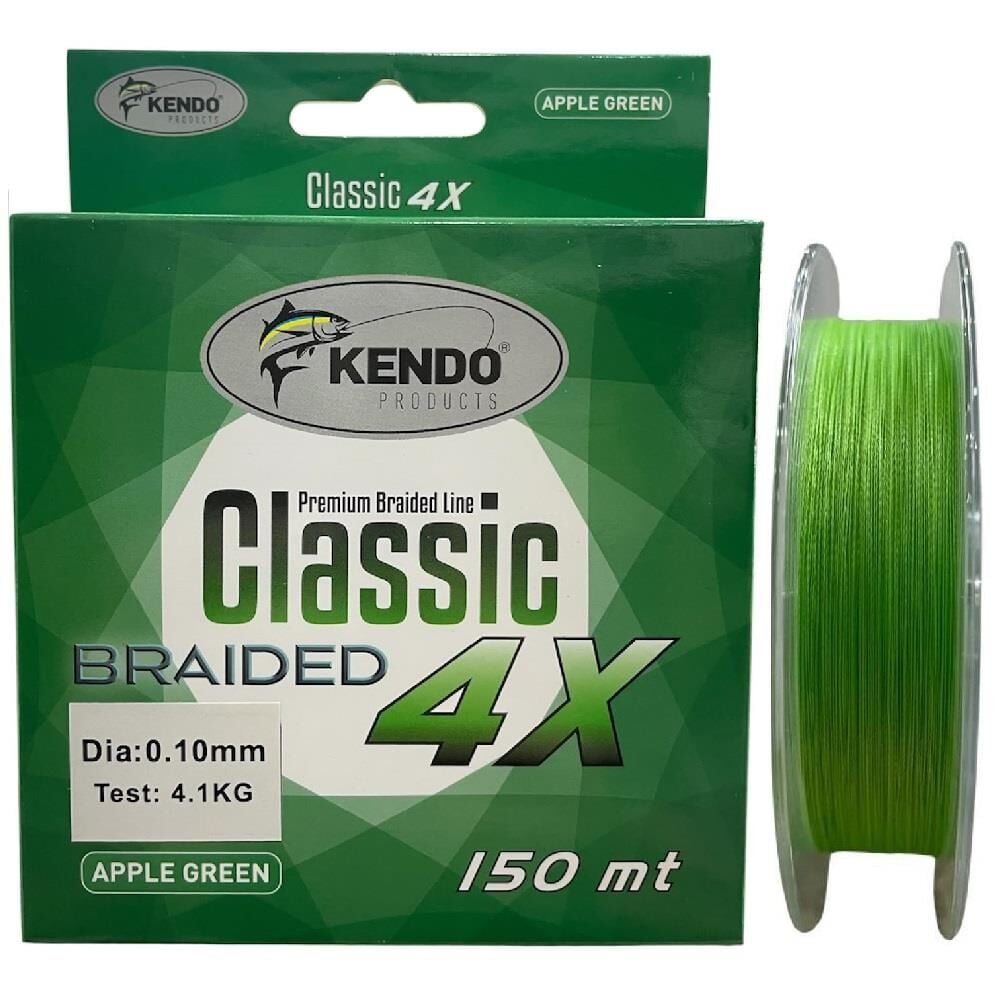 Kendo Classic 4X 150mt 0.10mm 4.1kg Örgü İp Misina Apple Green